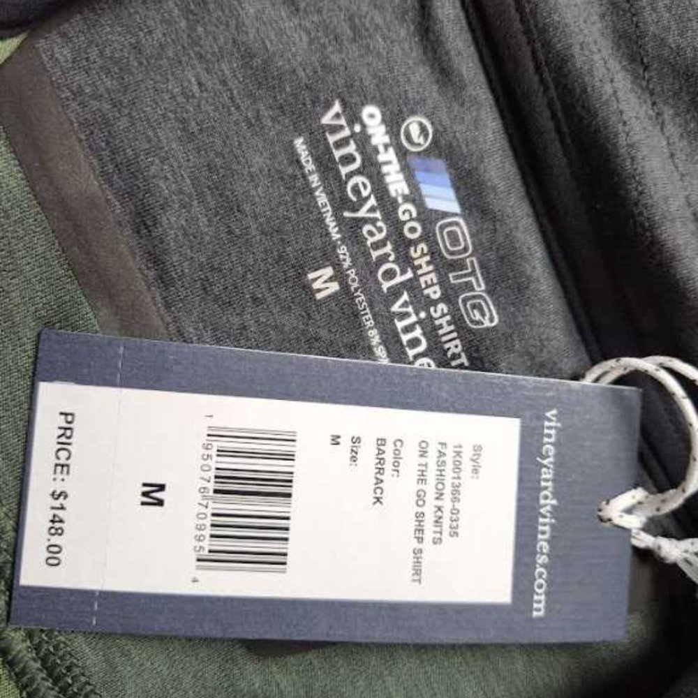 New men's M L XL Vineyard Vines On the go Shep Shirt pullover in Barrack green - Picture 4 of 8
